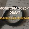 Horários monitorias Demat 2025-1